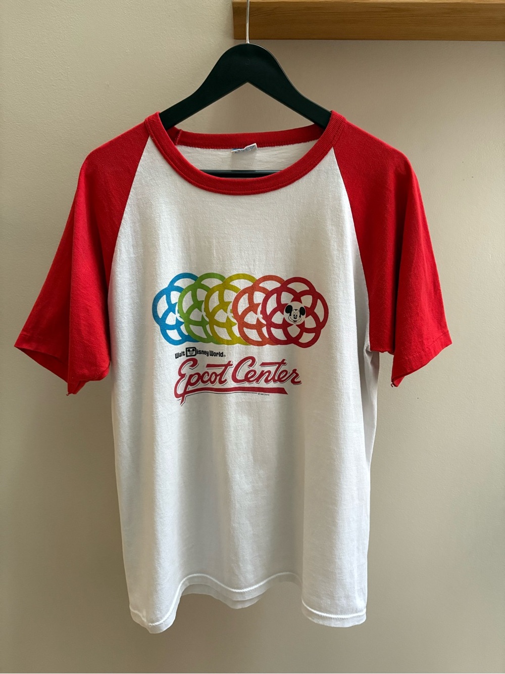 Disney World VTG 1982 Epcot Center raglan T-shirt L Made in USA